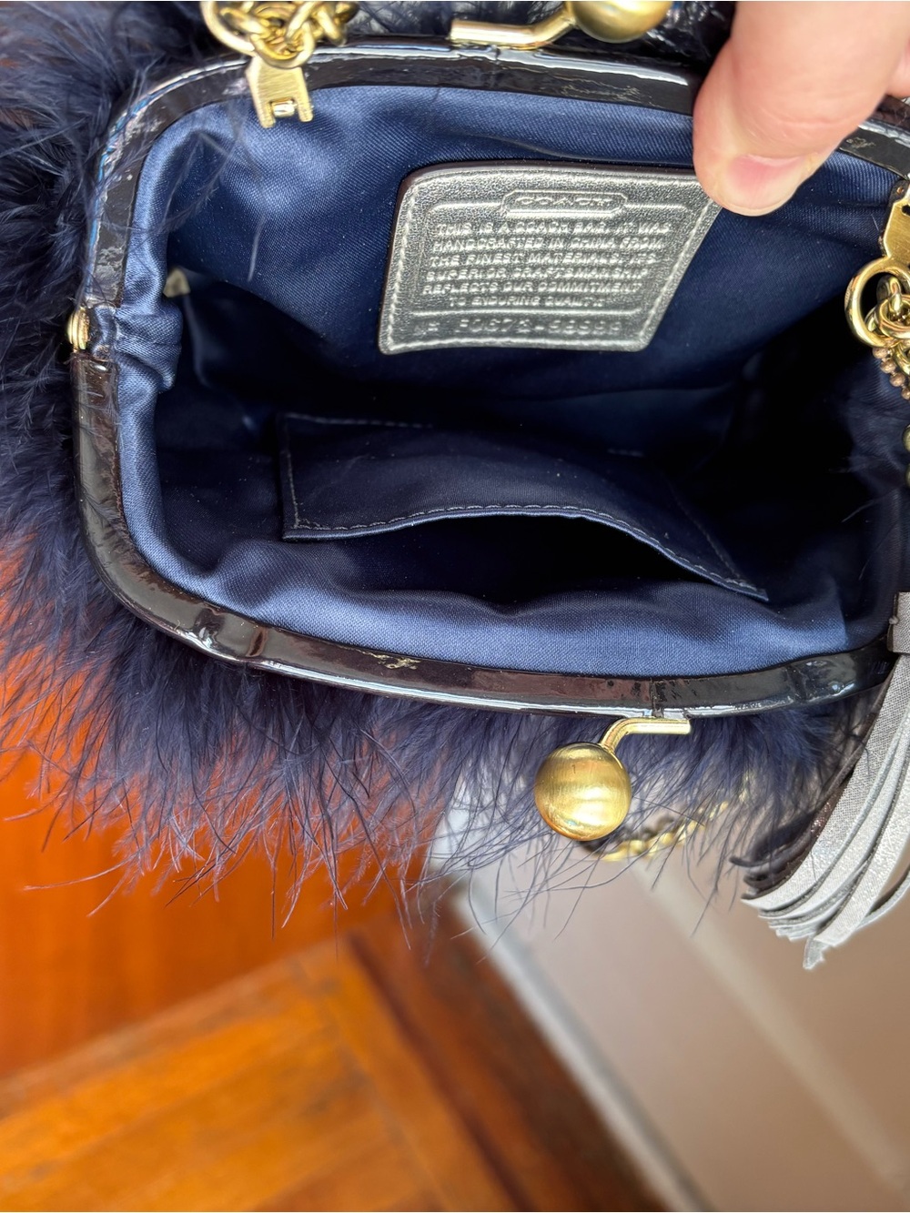 Coach Limited-Edition Poppy Ostrich Crossbody Feather Clutch - Picture 5 of 16